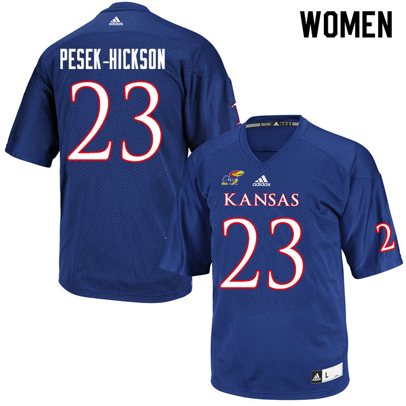 Women #23 Amauri Pesek-Hickson Kansas Jayhawks College Football Jerseys Sale-Royal - Click Image to Close